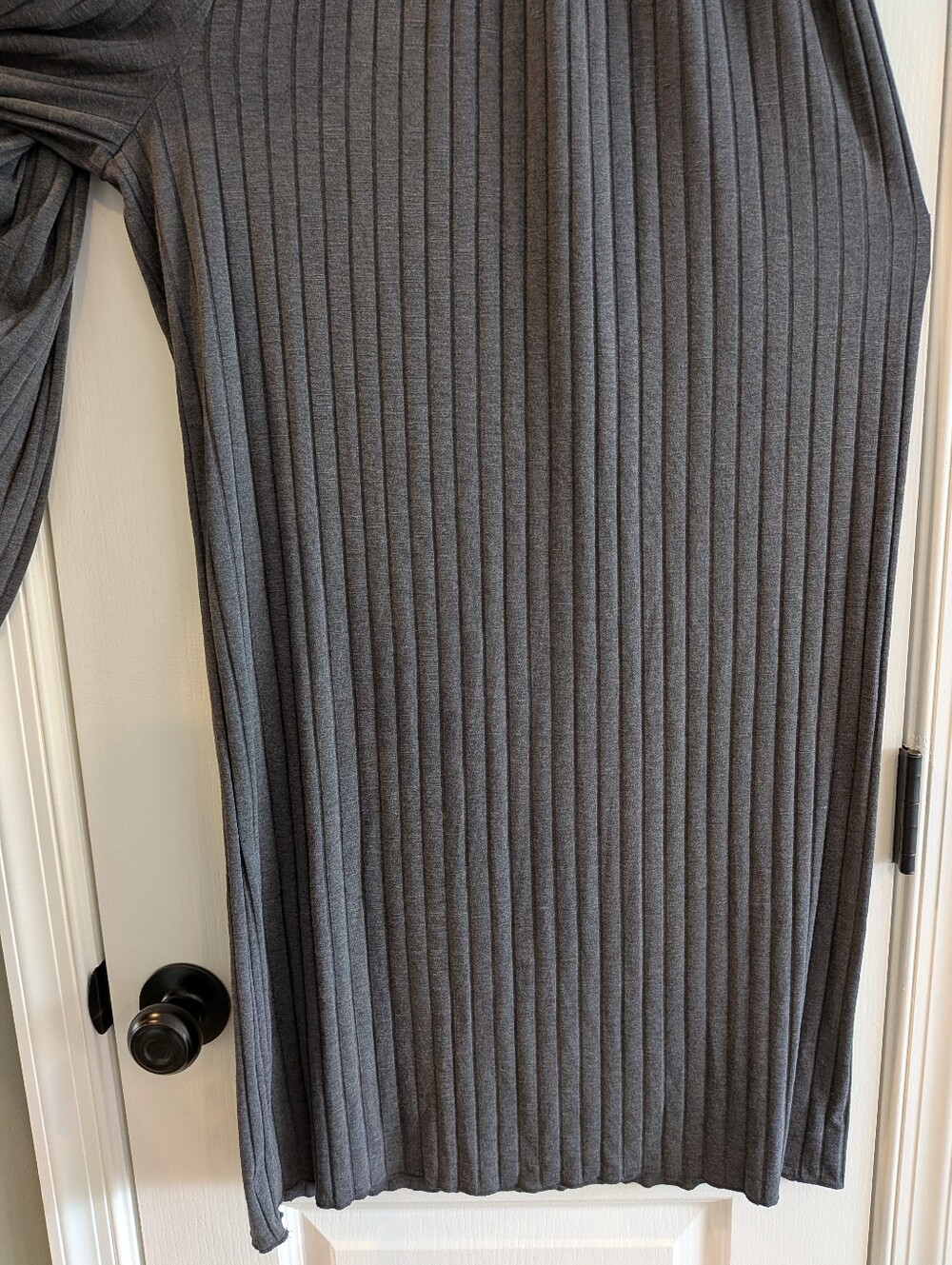 Free People Beach Love Me Wide Leg Palazzo Pants Gray Ribbed Bohemian Size L - Picture 5 of 13